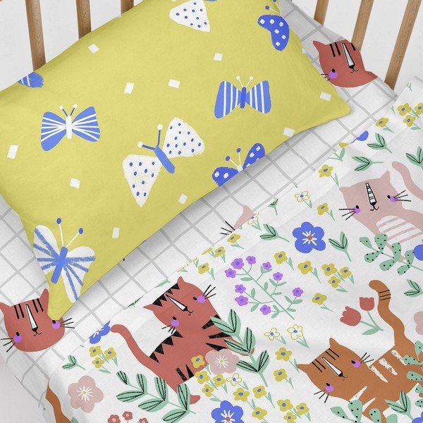 Bērnu kokvilnas palags Moshi Moshi Meow, 70 x 140 cm-image-4