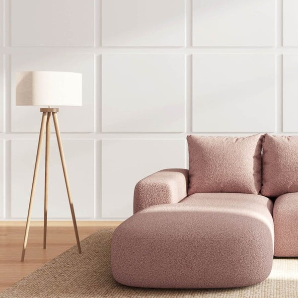 Rozā stūra dīvāns no buklē auduma (ar kreiso stūri/ar zvilni) Monce – Rodier-image-3