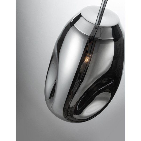 Spīdīgas sudraba krāsas stikla piekaramā lampa ø 22 cm Lava – Nova Luce-image-2