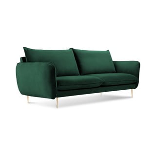 Tumši zaļš divvietīgs samta dīvāns Cosmopolitan Design Florence, 160 cm