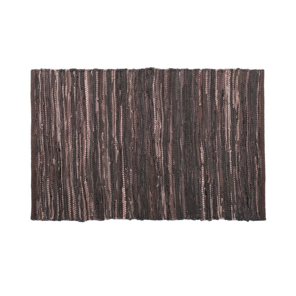 Tumši brūns ādas paklājs Tiseco Home Studio Nayya, 60 x 90 cm