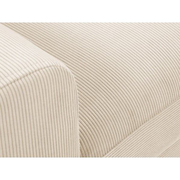 Bēšs velveta izvelkamais stūra dīvāns ar uzglabāšanas vietu Micadoni Home Moghan, labais stūris-image-1