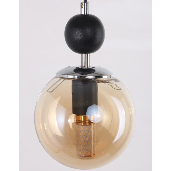 Okera dzeltena/melna piekaramā lampa ar stikla abažūru ø 15 cm Marble – Squid Lighting-image-1