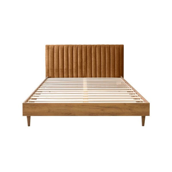Vara krāsas/dabīga toņa divvietīga gulta ar redelēm 160x200 cm Oceane – Bobochic Paris