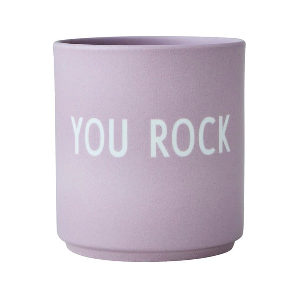 Violeta porcelāna krūze Design Letters Rock, 300 ml