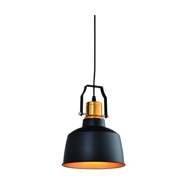 Melna/zelta krāsas piekaramā lampa ar metāla abažūru ø 22 cm Monroe – GTV