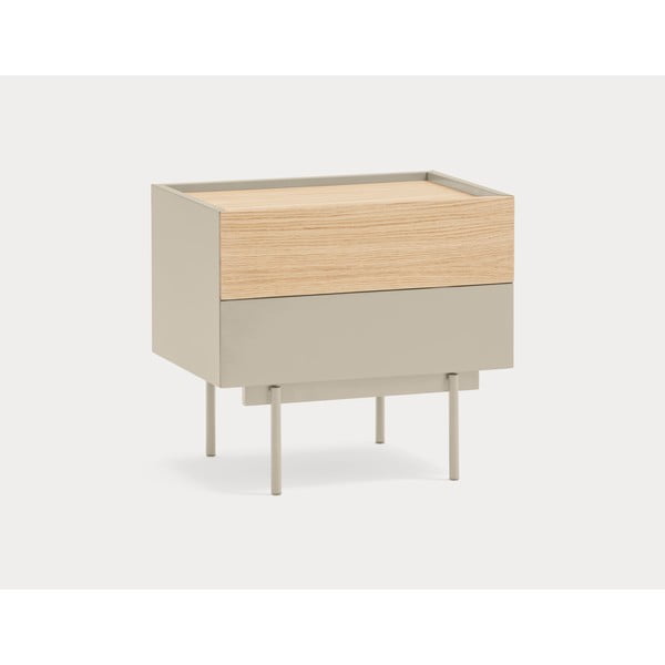Bēšs/dabīga toņa naktsskapītis ar ozolkoka imitāciju Otto – Teulat-image-4