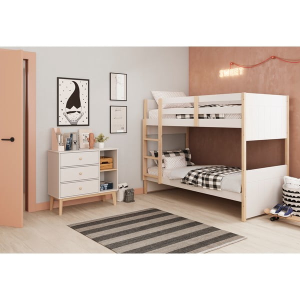 Balta zema kumode bērniem 90x81 cm Esteban – Marckeric-image-1