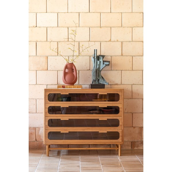 Dabīga toņa bambusa kumode 105x88x38 cm Caroun – Dutchbone-image-1