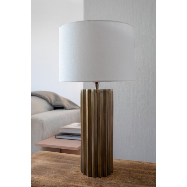 Bronzas krāsas galda lampa ar auduma abažūru (augstums 60 cm) Hashira – Markslöjd-image-1