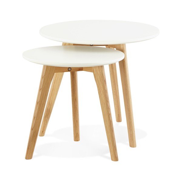 2 sānu galdiņu komplekts ar baltu virsmu Kokoon Espino-image-1