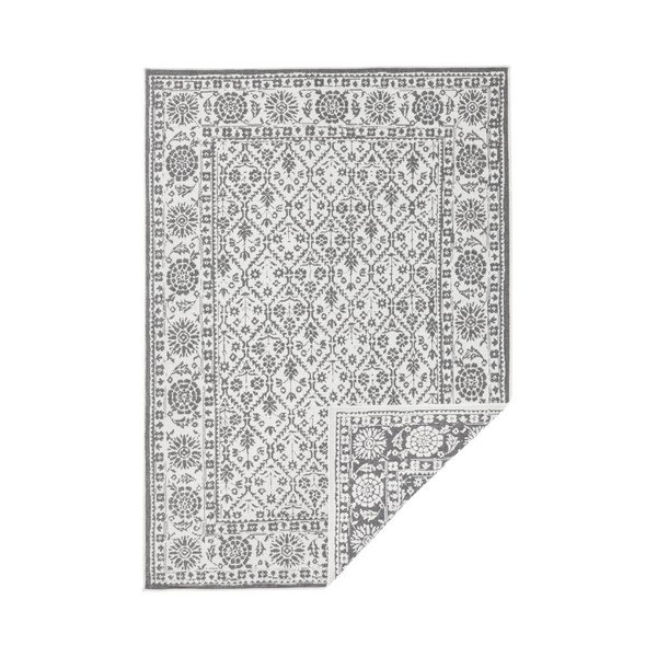 Pelēks un krēmkrāsas divpusējs āra paklājs Bougari Curacao, 120 x 170 cm-image-1