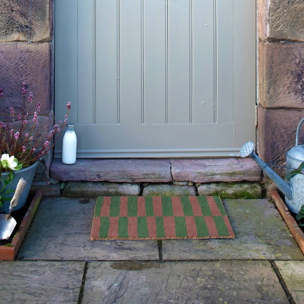 Kokosšķiedras kājslauķis 40x60 cm Pink & Green Half Stripes – Artsy Doormats-image-4