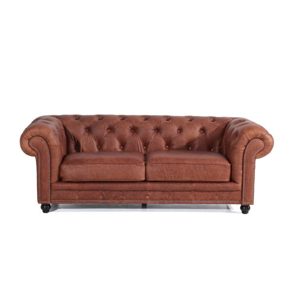 Gaiši brūns ādas dīvāns Max Winzer Orleans, 216 cm