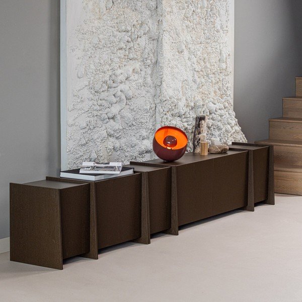 Tumši brūns TV galdiņš ar oškoka imitāciju 102x53x44 cm Brock – WOOOD-image-1