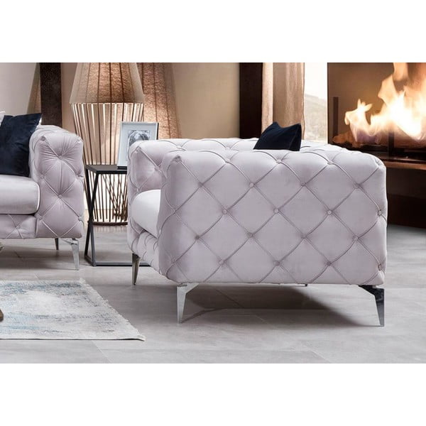 Gaiši pelēks atpūtas krēsls Como – Artie-image-2