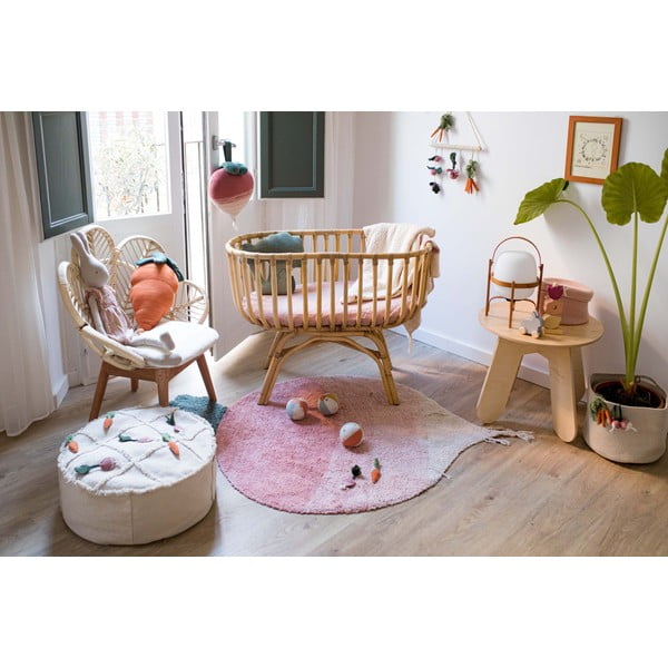 Rozā mazgājams/ar rokām darināts kokvilnas bērnu paklājs 100x150 cm Ramona the Radish – Lorena Canals-image-1