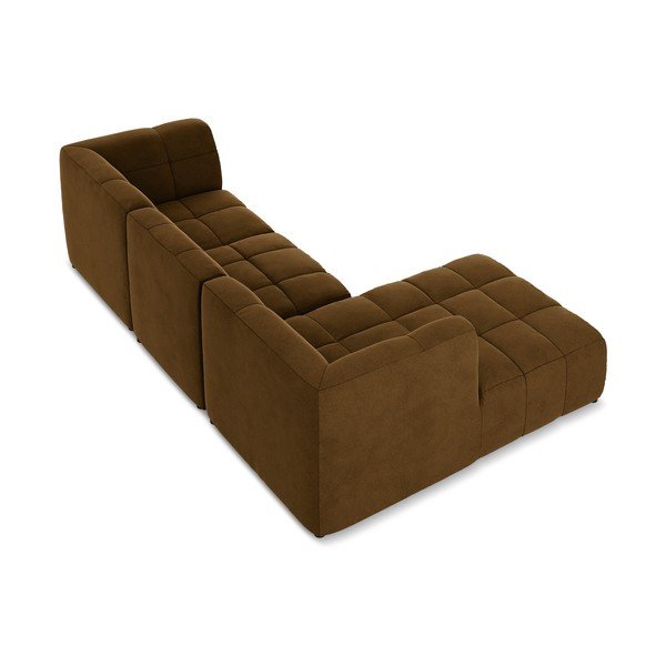 Sinepju dzeltens samta stūra dīvāns (ar kreiso stūri/ar zvilni) Aloha – Makamii-image-4