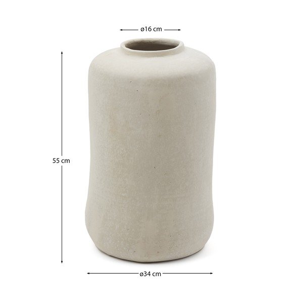 Krēmkrāsas augsta vāze no papjēmašē (augstums 55 cm) Serina – Kave Home-image-4