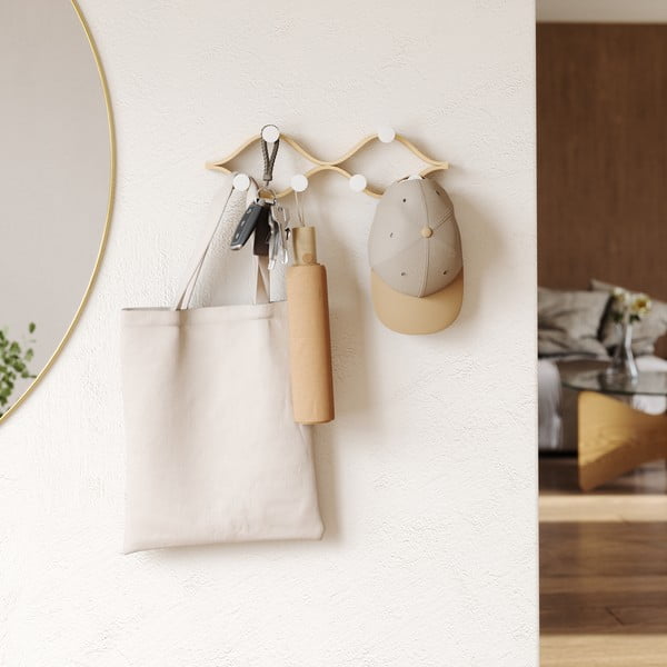 Dabīga toņa gumijkoka masīvkoka sienas pakaramais Montage – Umbra-image-1