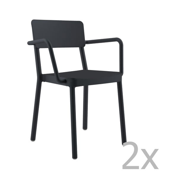 2 melnu dārza krēslu komplekts Resol Lisboa