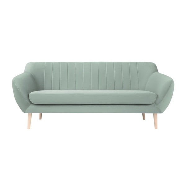 Piparmētru zaļš samta dīvāns Mazzini Sofas Sardaigne, 188 cm