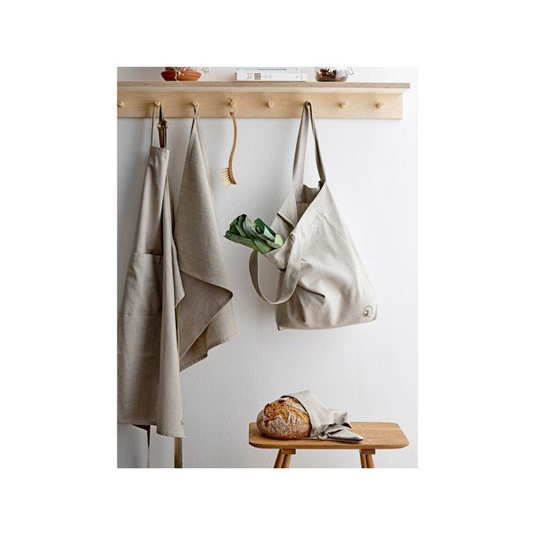 Bēšs organiskās kokvilnas iepirkumu maisiņš Södahl Chambray-image-1