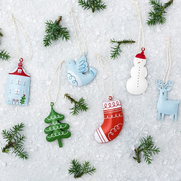 Ar rokām apgleznots metāla eglīšu rotājums Rex London Stocking-image-3