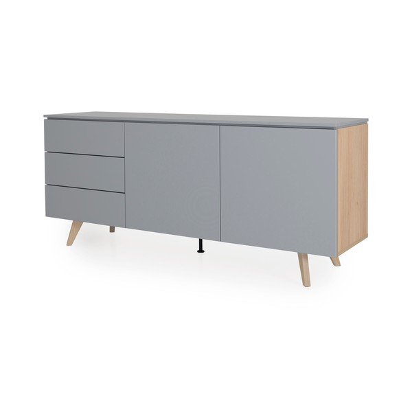 Pelēka kumode Tenzo Plain, platums 180 cm-image-1