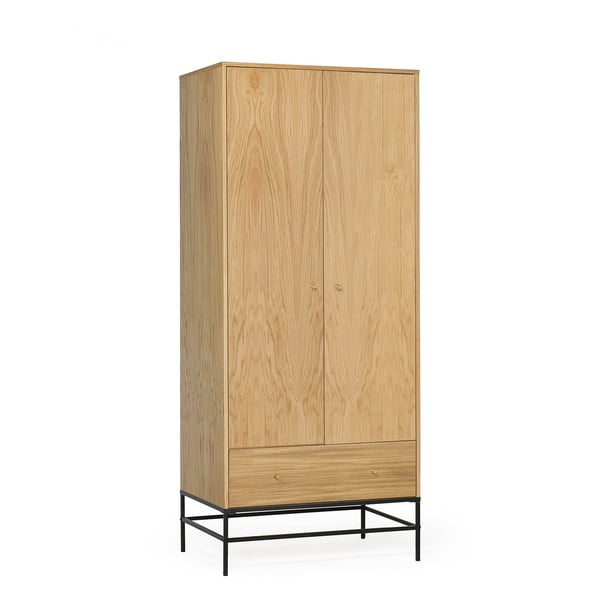 Dabīga toņa skapis ar ozolkoka imitāciju 80x190 cm Flora – Woodman-image-2