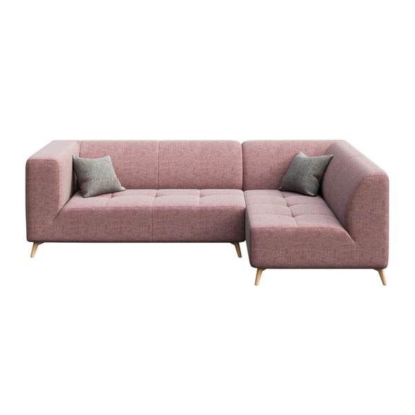 Rozā stūra dīvāns MESONICA Toro, labais stūris