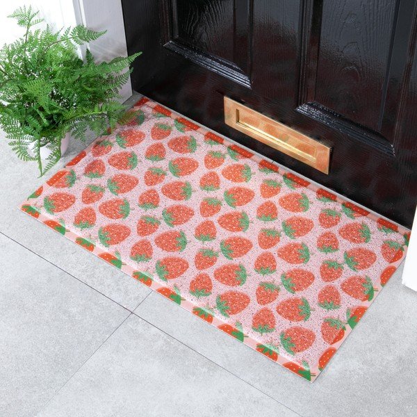 Kājslauķis no PVC 40x70 cm Pink Strawberry – Artsy Doormats-image-1