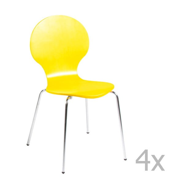 4 dzelteno pusdienu krēslu komplekts Actona Marcus