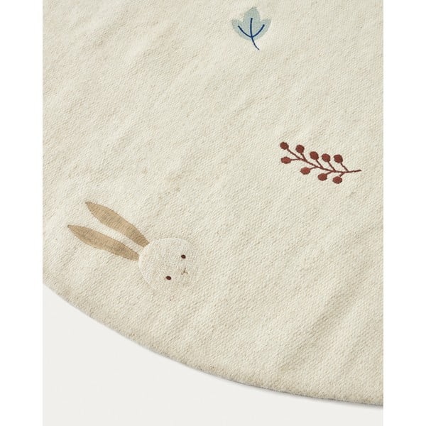 Krēmkrāsas vilnas bērnu paklājs ø 120 cm Yanil – Kave Home-image-4