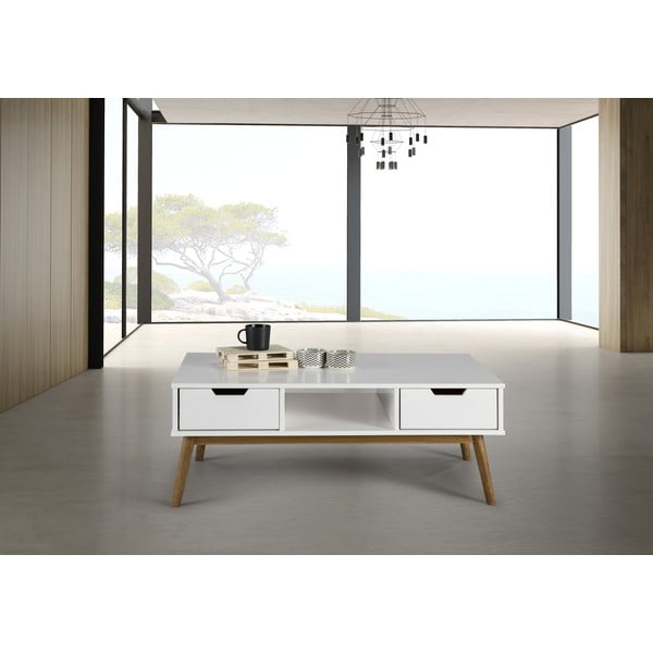 Balts priedes masīvkoka kafijas galdiņš Marckeric Baku-image-4