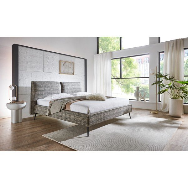 Tumši zaļa polsterēta divvietīga gulta bez režģa 200x200 cm Infinity – Meise Möbel-image-1