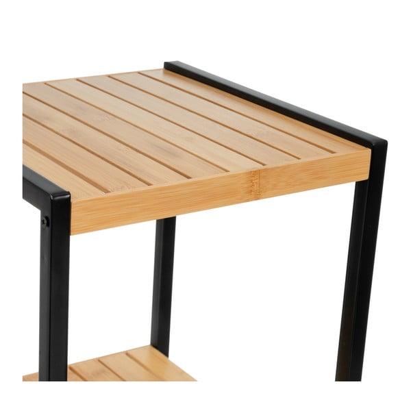 Melns/dabīga toņa bambusa plaukts 30x70 cm – Casa Selección-image-3