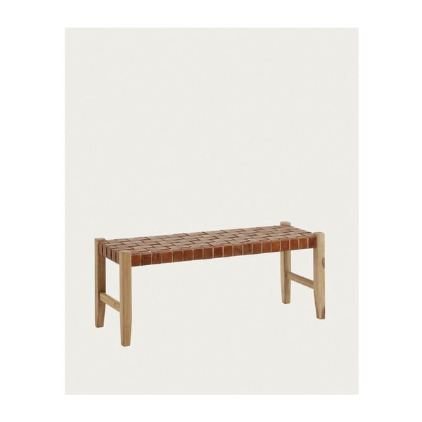 Konjakbrūns/dabīga toņa ādas sols Calixta – Kave Home-image-3