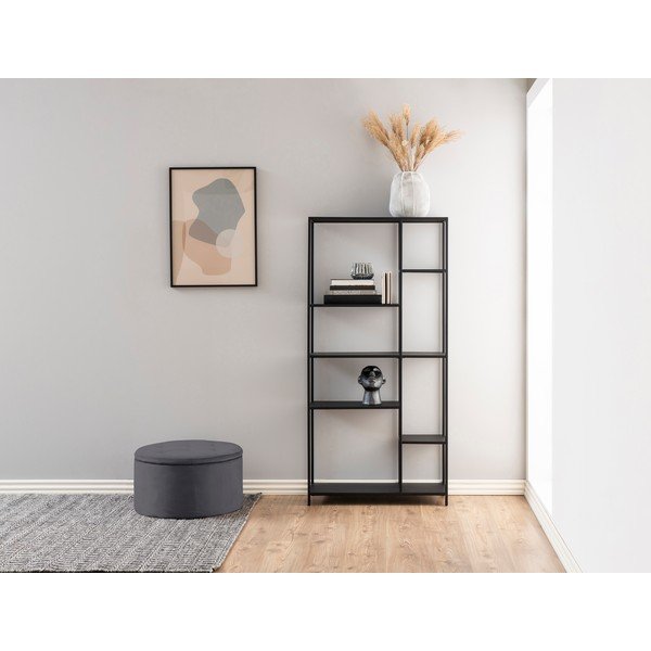 Pelēks samta pufs Actona Retina, ⌀ 60 cm-image-1