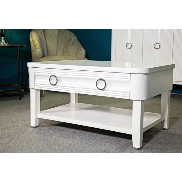 Balts egles masīvkoka žurnālgaldiņš 60x90 cm Shine – Mauro Ferretti-image-1