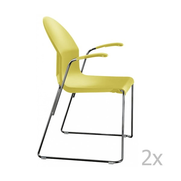 2 dzeltenu ēdamistabas krēslu komplekts ar atzveltnēm Magis Aida