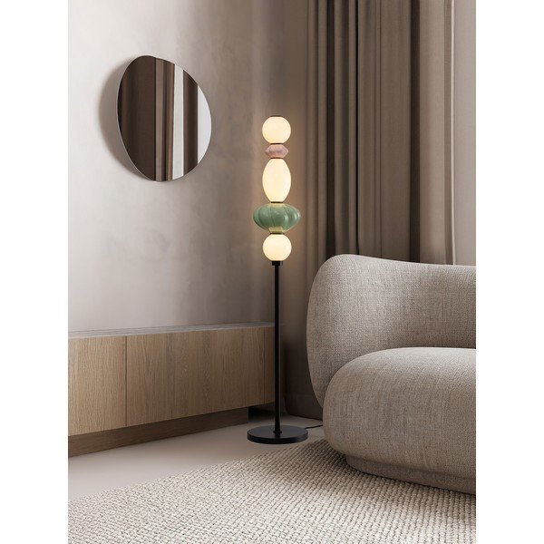 Keramikas LED stāvlampa ar regulējamu spilgtumu ar keramikas abažūru/ar stikla abažūru (augstums 136,5 cm) Oneta – Nova Luce-image-1