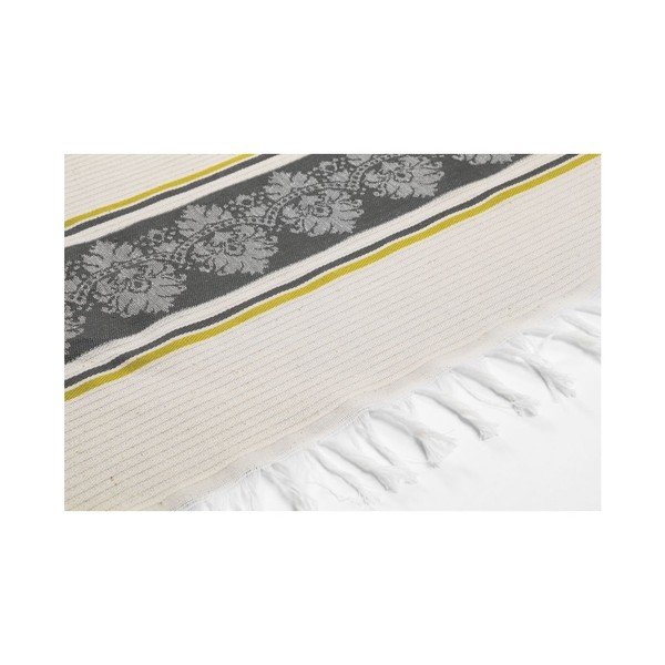 Pelēks un bēšs hamama dvielis Deco Bianca Loincloth Stripe Nurbanu, 80 x 170 cm-image-2