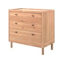 Dabīga toņa ozola masīvkoka bērnu kumode 100x95x55 cm Forrest – Vipack