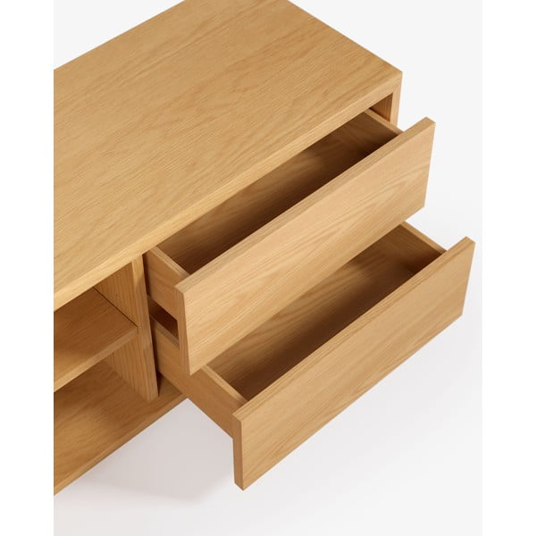 TV galdiņš ar ozolkoka imitāciju dabīgā tonī 150x44 cm Abilen – Kave Home-image-3