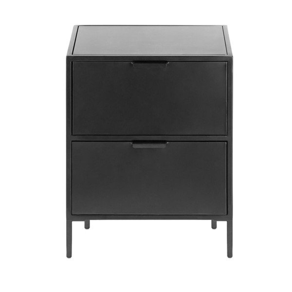 Melns tērauda naktsskapītis Shantay – Kave Home