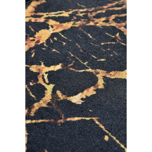 Melns/zelta krāsas vannas istabas paklājs 60x40 cm Goldes – Foutastic-image-2