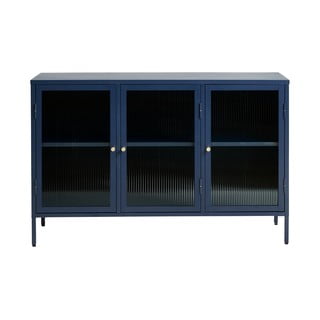 Zila metāla vitrīna Unique Furniture Bronco, augstums 85 cm