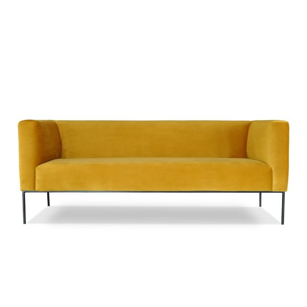 Dzeltens trīsvietīgs dīvāns Windsor & Co. Dīvāni Neptūns