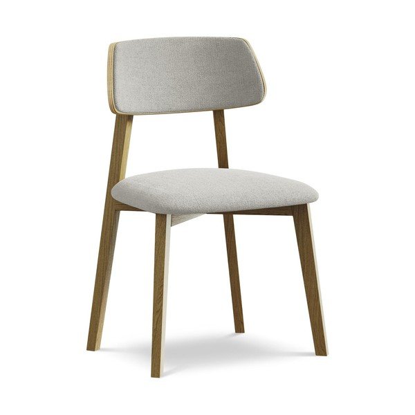 Gaiši pelēks masīvkoka pusdienu krēsls Niu – Makamii